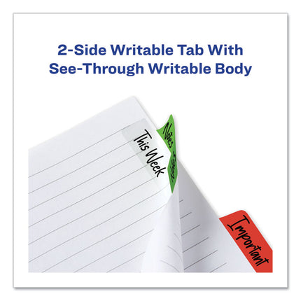 Ultra Tabs Repositionable Tabs, Margin Tabs: 2.5" x 1", 1/5-Cut, Assorted Colors, 24/Pack