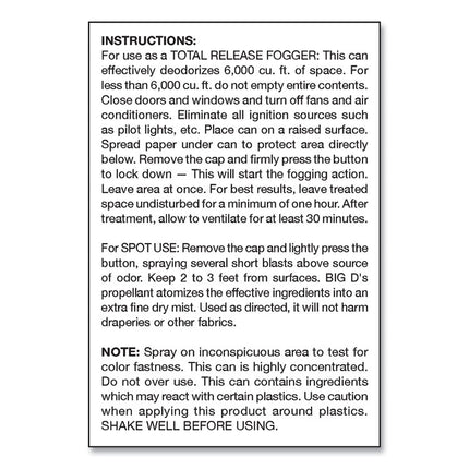 Odor Control Fogger, Mountain Air Scent, 5 Oz Aerosol Spray, 12/carton