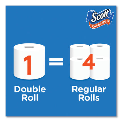 ComfortPlus Toilet Paper, Mega Roll, Septic Safe, 1-Ply, White, 425 Sheets/Roll, 12 Rolls/Pack