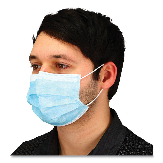 Malt By Impact Three-Ply Face Mask With Ear Loops, 50 Box, 40 Boxes/carton