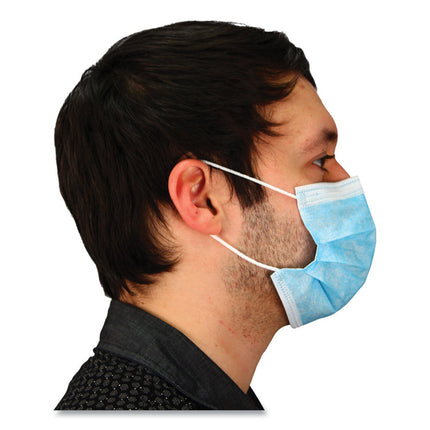Malt By Impact Three-Ply Face Mask With Ear Loops, 50 Box, 40 Boxes/carton