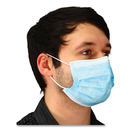 Malt By Impact Three-Ply Face Mask With Ear Loops, 50 Box, 40 Boxes/carton