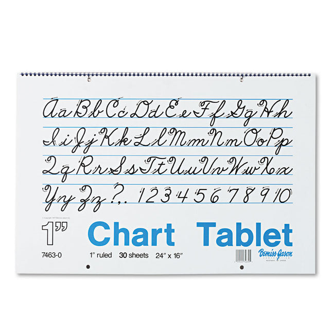 Chart Tablets, Presentation Format (1" Rule), 24 x 16, White, 30 Sheets