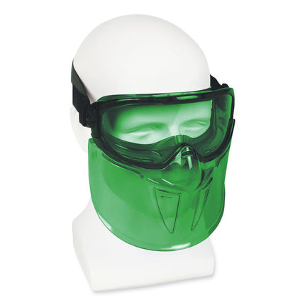 V90 Shield Safety Goggles with Face Shield, Over Glasses, Green Anti-Fog Lens, 6/Box