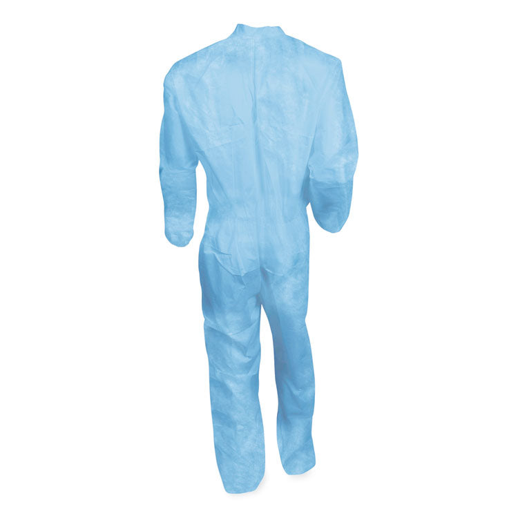 A65 Zipper Front Flame-Resistant Hooded Coveralls, Elastic Wrists and Ankles, 6X-Large, Blue Denim, 21/Carton