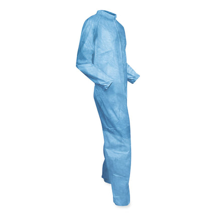 A65 Zipper Front Flame-Resistant Hooded Coveralls, Elastic Wrists and Ankles, 6X-Large, Blue Denim, 21/Carton