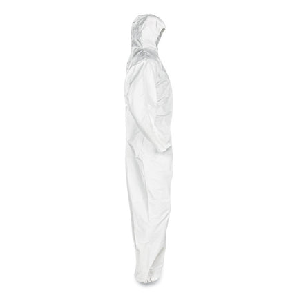 A45 Liquid/particle Protection Surface Prep/paint Coveralls, Hood, Elastic Wrist/ankles, 4xl, White, 25/carton