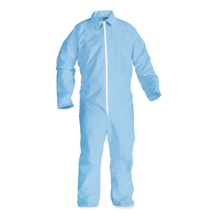 A65 Zipper Front Flame-Resistant Hooded Coveralls, Elastic Wrists and Ankles, 6X-Large, Blue Denim, 21/Carton
