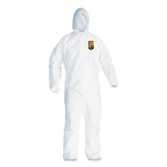 A45 Liquid/particle Protection Surface Prep/paint Coveralls, Hood, Elastic Wrist/ankles, 4xl, White, 25/carton