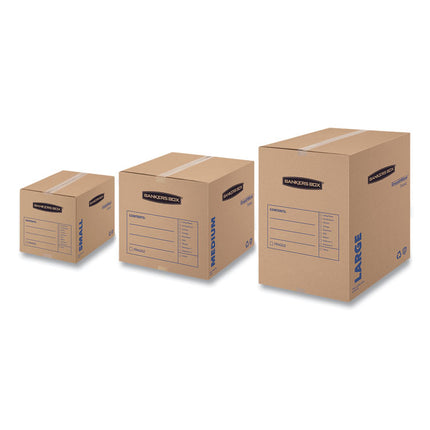 SmoothMove Basic Moving Boxes, Regular Slotted Container (RSC), Medium, 18" x 18" x 16", Brown/Blue, 20/Bundle