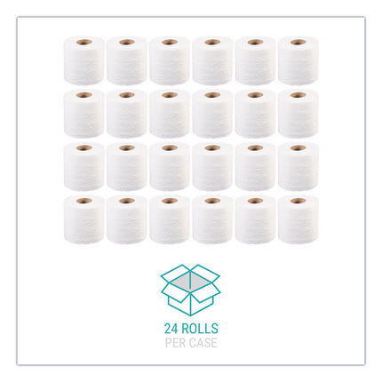 Bath Tissue, Septic Safe, Individually Wrapped Rolls, 2-Ply, White, 400 Sheets/Roll, 24 Rolls/Carton
