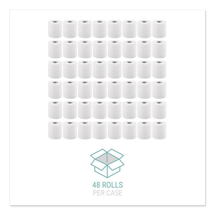 Bath Tissue, Septic Safe, Individually Wrapped Rolls, 2-Ply, White, 500 Sheets/Roll, 48 Rolls/Carton