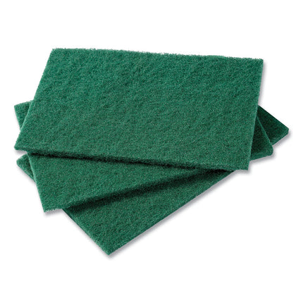 Medium-Duty Scouring Pad, 6 X 9, Green, 10 Pads/pack, 6 Packs/carton