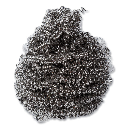 Stainless Steel Sponge, Polybagged, 1.50 Oz, Gray, 12/pack, 12/packs/carton