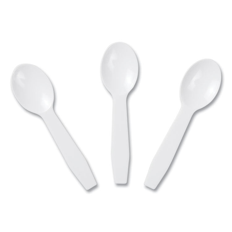 Polystyrene Taster Spoons, Plastic, 3", White, 3,000/Carton