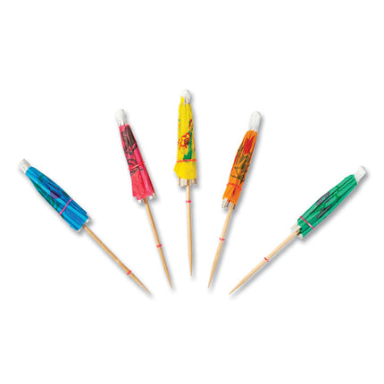 Cocktail Parasols, 3", Assorted, 144/box, 50 Boxes/carton