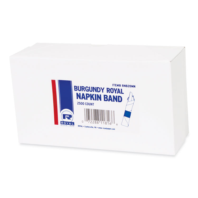 Napkin Bands, Burgundy, 2500/pack, 8 Packs/carton