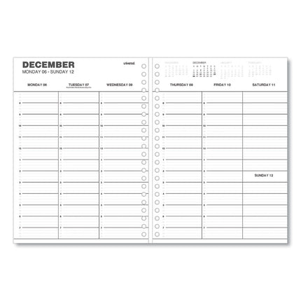 Weekly Planner, 11 x 8, Black Cover, 14-Month: Dec 2024 to Jan 2026