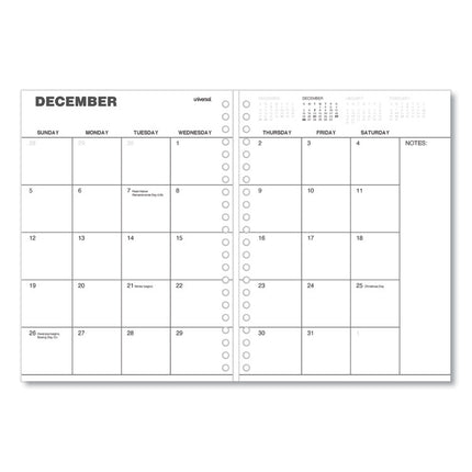 Monthly Planner, 11 x 8, Black Cover, 14-Month: Dec 2024 to Jan 2026