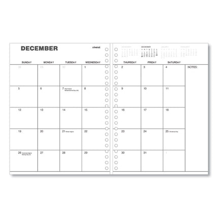 Weekly Planner, 11 x 8, Black Cover, 14-Month: Dec 2024 to Jan 2026