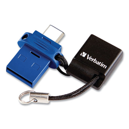 Store n' Go Dual USB 3.0 Flash Drive for USB-C Devices, 32 GB, Blue