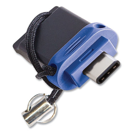 Store n' Go Dual USB 3.0 Flash Drive for USB-C Devices, 32 GB, Blue
