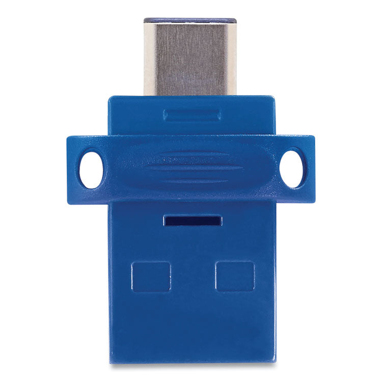 Store n' Go Dual USB 3.0 Flash Drive for USB-C Devices, 32 GB, Blue