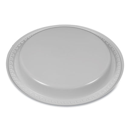 Plastic Dinnerware, Plates, 9" Dia, White, 500/Carton