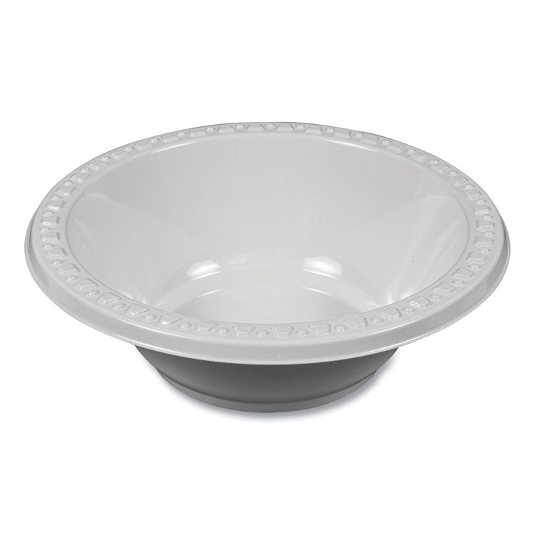 Plastic Dinnerware, Bowl, 12 oz, White, 125/Pack