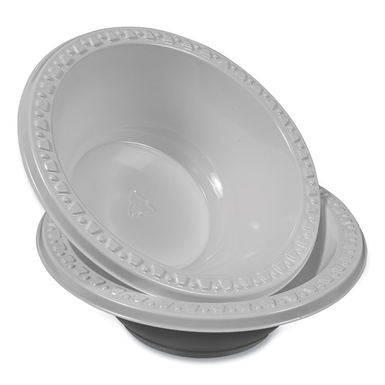 Plastic Dinnerware, Bowl, 12 oz, White, 125/Pack
