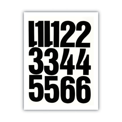 Press-On Vinyl Numbers, Self Adhesive, Black, 4"h, 23/pack