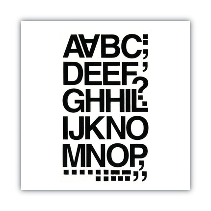Press-On Vinyl Letters and Numbers, Self Adhesive, Black, 1.5"h, 37 Letters and Numbers