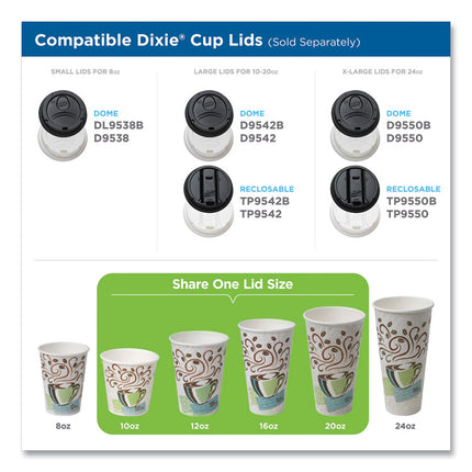 PerfecTouch Paper Hot Cups, 10 oz, Coffee Haze Design, 50/Sleeve, 20 Sleeves/Carton