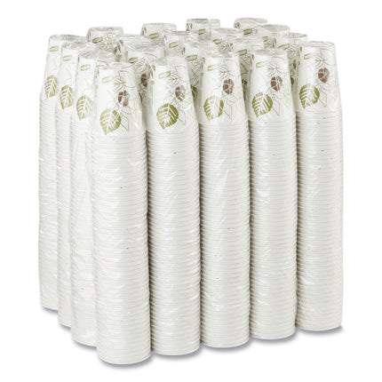 Pathways Paper Hot Cups, 8 oz, White/Brown, 50/Sleeve, 20 Sleeves/Carton