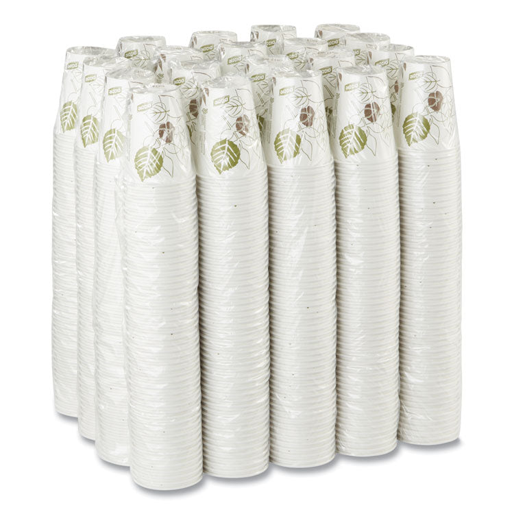 Pathways Paper Hot Cups, 8 oz, White/Brown, 50/Sleeve, 20 Sleeves/Carton