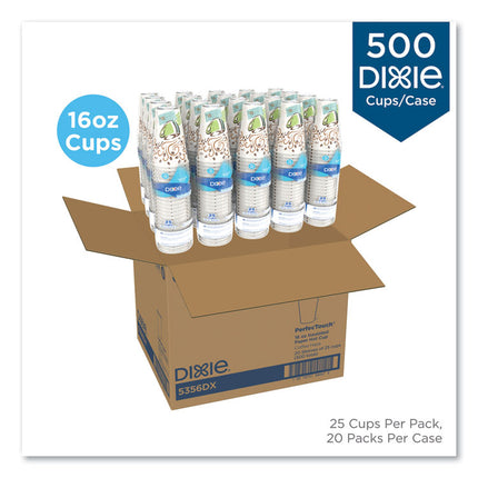 PerfecTouch Paper Hot Cups, 16 oz, Coffee Haze Design, 25/Sleeve, 20 Sleeves/Carton