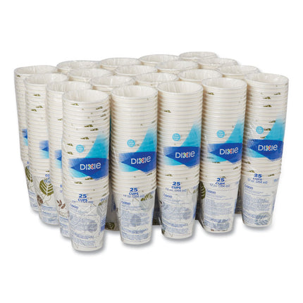 Pathways Paper Hot Cups, 12 oz, White/Brown, 25/Bag, 20 Bags/Carton