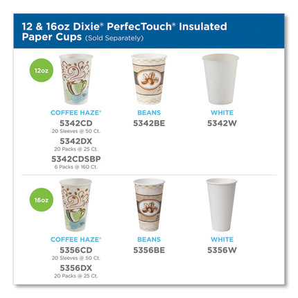 PerfecTouch Paper Hot Cups, 10 oz, Coffee Haze Design, 50/Sleeve, 20 Sleeves/Carton