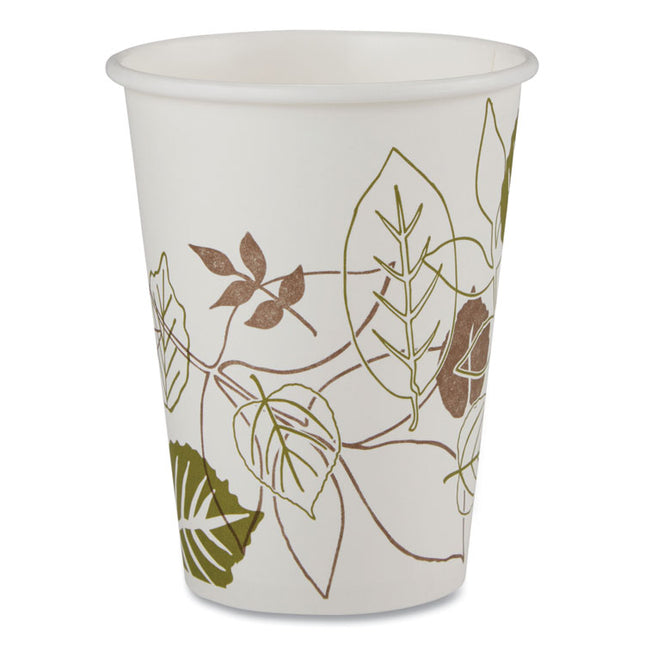 Pathways Paper Hot Cups, 12 oz, White/Brown, 25/Bag, 20 Bags/Carton