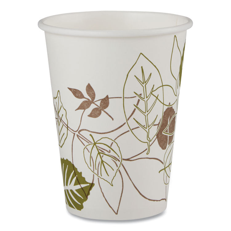 Pathways Paper Hot Cups, 12 oz, White/Brown, 25/Bag, 20 Bags/Carton