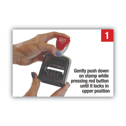 Model S 360 Two-Color Message Dater, 1.75 X 1, "received", Self-Inking, Blue/red