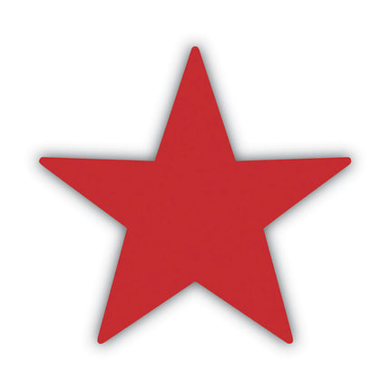 Pre-Inked Round Stamp with Microban, Star, 0.63" dia, Red