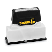 secure-i-d security stamp, obscures area 2.5 x 0.31, black