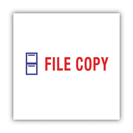 Pre-Inked Shutter Stamp, Red/Blue, FILE COPY, 1.63 x 0.5