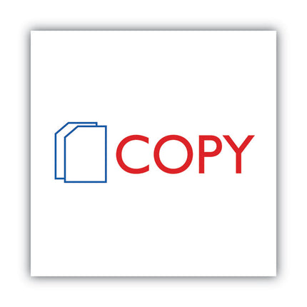 Pre-Inked Shutter Stamp, Red/Blue, COPY, 1.63 x 0.5
