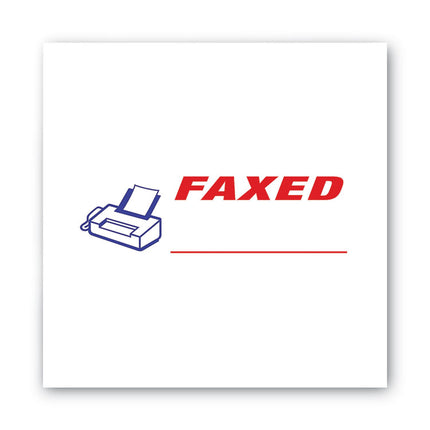 Pre-Inked Shutter Stamp, Red/Blue, FAXED, 1.63 x 0.5