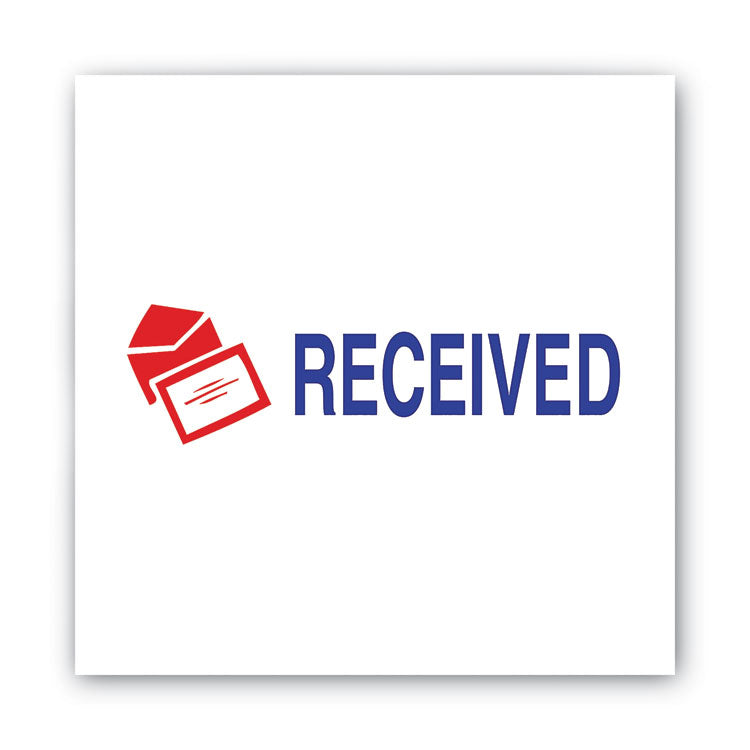 Pre-Inked Shutter Stamp, Red/Blue, RECEIVED, 1.63 x 0.5