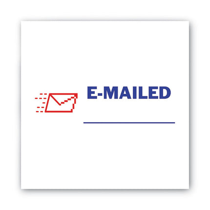 Pre-Inked Shutter Stamp, Red/Blue, EMAILED, 1.63 x 0.5