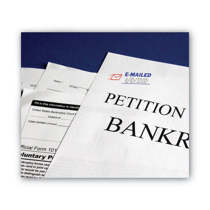 Pre-Inked Shutter Stamp, Red/Blue, EMAILED, 1.63 x 0.5