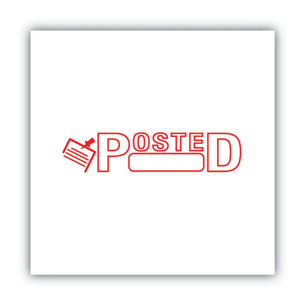 Pre-Inked Shutter Stamp, Red, POSTED, 1.63 x 0.5